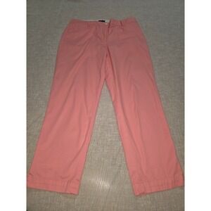 Talbots Perfect Crop Pant 10 Coral Pink Chino Straight Leg Stretch Trousers